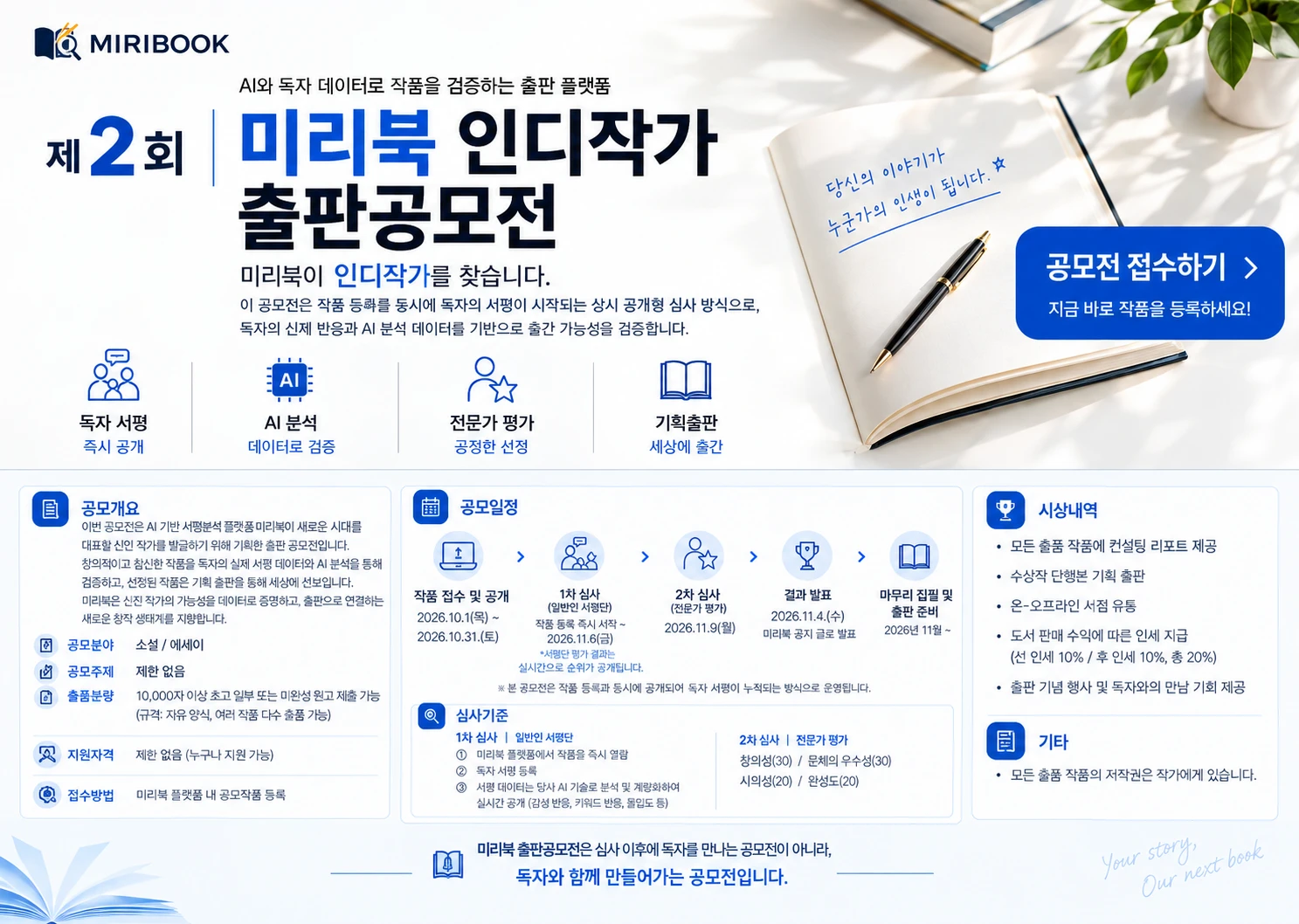 제2회 미리북 인디작가 출판 공모전
